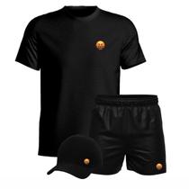 Conjunto Camiseta Algodão Short Tactel E Boné Emoji 3