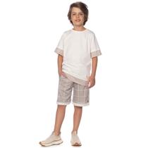 Conjunto camiseta bermuda moletinho lik boys