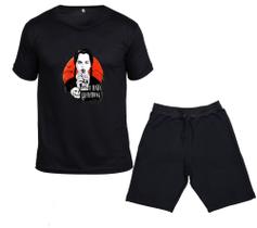 Conjunto Camiseta Bermuda Moletom Wandinha Wednesday Série Netflix Lançamento