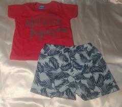 Conjunto camiseta+bermuda vermelho v