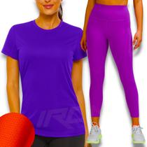 Conjunto Camiseta BLUSINHA MALHA FRIA POLIAMIDA + Calça Legging Leg BÁSICA COLORIDA Suplex 583