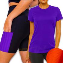 Conjunto Camiseta Blusinha MALHA FRIA POLIAMIDA + Short BOLSO Leg Legging Academia Corrida 547 Conjunto Camiseta Blusinha MALHA FRIA POLIAMIDA + Short BOLSO Leg Legging Academia Corrida 547