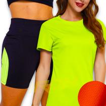 Conjunto Camiseta Blusinha MALHA FRIA POLIAMIDA + Short Leg Legging Corrida Academia 543 Conjunto Camiseta Blusinha MALHA FRIA POLIAMIDA + Short Leg Legging Corrida Academia 543