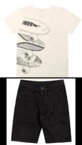 Conjunto Camiseta com Bermuda Infantil Masculino Trick Nick Off White 8