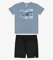 Conjunto Camiseta Com Bermuda Infantil Rovi Kids Azul