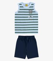 Conjunto Camiseta com Bermuda Meia Malha Rovi Kids Azul Conjunto Camiseta com Bermuda Meia Malha Rovi Kids Azul