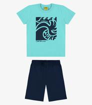 Conjunto Camiseta com Bermuda Meia Malha RoviKids Azul Marinho Conjunto Camiseta com Bermuda Meia Malha RoviKids Azul Marinho