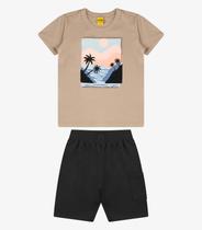 Conjunto Camiseta com Bermuda Menino Rovi Kids Marrom Conjunto Camiseta com Bermuda Menino Rovi Kids Marrom