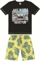 Conjunto Camiseta com Bermuda Rovitex Preto 8 Conjunto Camiseta com Bermuda Rovitex Preto 8