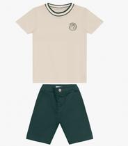 Conjunto Camiseta com Bermuda Trick Nick Bege