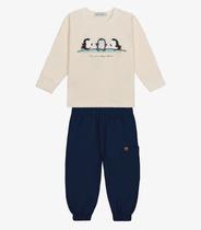 Conjunto Camiseta Com Calça Menino Trick Nick Bege Conjunto Camiseta Com Calça Menino Trick Nick Bege