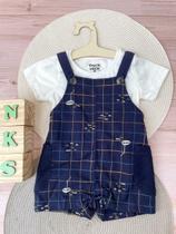 Conjunto Camiseta Com Jardineira Trick Nick Cor:Azul MarinhoTamanho:G