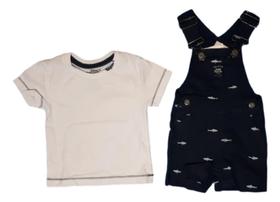 Conjunto camiseta com jardineira Conjunto camiseta com jardineira