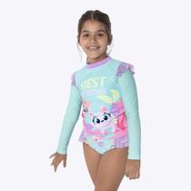 Conjunto Camiseta de Nadar e Calcinha Pet Sereia Infantil Menina Moda Praia Puket 110401092