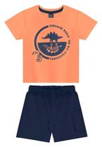 Conjunto Camiseta Dino e Bermuda Bee Loop