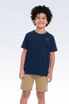 Conjunto Camiseta e Bermuda barra virada azul/camelo Conjunto Camiseta e Bermuda barra virada azul/camelo
