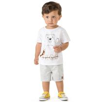 Conjunto Camiseta E Bermuda Bebê Bear Alenice - BRANCO - 1 - Branco Conjunto Camiseta E Bermuda Bebê Bear Alenice - BRANCO - 1 - Branco