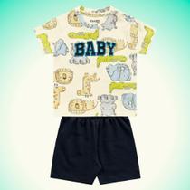 Conjunto Camiseta e Bermuda Bebê Menino