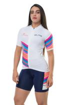 Conjunto Camiseta e Bermuda Bike Feminino Curto Forro Proteção UV Refletiva - Elite -Pitu Baby