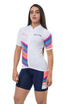 Conjunto Camiseta e Bermuda Bike Feminino Curto Forro Proteção UV Refletiva - Elite -Pitu Baby