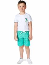 Conjunto Camiseta E Bermuda Com Bolsos Infantil Menino