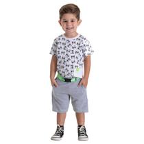 Conjunto Camiseta e Bermuda com Cinto - Patota Toda Conjunto Camiseta e Bermuda com Cinto - Patota Toda