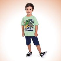 Conjunto Camiseta e Bermuda Dino Aventureiro For Fun Conjunto Camiseta e Bermuda Dino Aventureiro For Fun