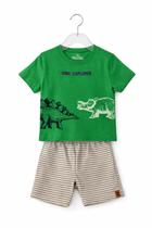 Conjunto camiseta e bermuda dino explorer -