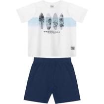 Conjunto Camiseta e Bermuda Intantil Masculina Estampada Freedom Branca e Azul Marinho 4 Anos - Rovi Conjunto Camiseta e Bermuda Intantil Masculina Estampada Freedom Branca e Azul Marinho 4 Anos - Rovi