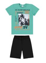 Conjunto Camiseta e Bermuda Juvenil Com Estampa Vibrante