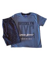 Conjunto Camiseta e Bermuda Moletom Jet TMX Brooklyn Índigo/ Marinho