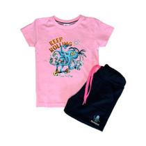 Conjunto Camiseta e Short Infantil Polvo Keep Super Qualidade