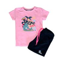 Conjunto Camiseta e Short Infantil Sunshine Beach Super Qualidade