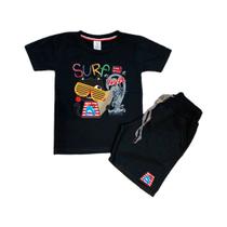 Conjunto Camiseta e Short Infantil Surf Big Wave Super Qualidade - Franca Kids