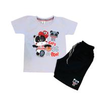 Conjunto Camiseta e Short Infantil Urso Panda Basquete Super Qualidade