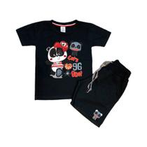 Conjunto Camiseta e Short Infantil Urso Panda Basquete Super Qualidade