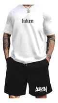 Conjunto camiseta e short moletinho estampa Luken novidade tendencia