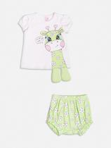 Conjunto camiseta e tapa fralda girafa baby verde momi. Conjunto camiseta e tapa fralda girafa baby verde momi.