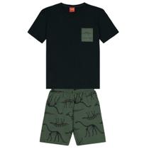 Conjunto: Camiseta em m/malha e bermuda com moletom Flamê. Conjunto: Camiseta em m/malha e bermuda com moletom Flamê.