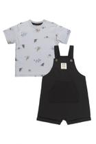 Conjunto camiseta em malha e jardineira em moletom - Up Baby