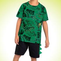 Conjunto camiseta em meia malha e bermuda em moletinho