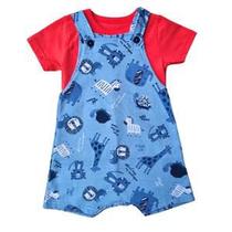 Conjunto Camiseta em Meia Malha e Macacão em Moletom sem Felpa - Elian Conjunto Camiseta em Meia Malha e Macacão em Moletom sem Felpa - Elian
