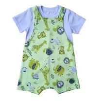 Conjunto Camiseta em Meia Malha e Macacão em Moletom sem Felpa - Elian