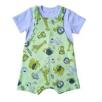 Conjunto Camiseta em Meia Malha e Macacão em Moletom sem Felpa - Elian Conjunto Camiseta em Meia Malha e Macacão em Moletom sem Felpa - Elian