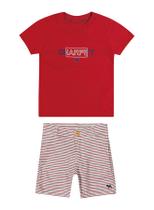 Conjunto Camiseta Flame e Bermuda Belgica Stripe Charpey