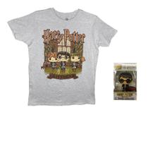 Conjunto Camiseta Infantil Harry Potter E Mini Funko Harry Potter