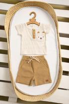 Conjunto Camiseta Linho Bermuda Bebê Menino LessaKids B9067