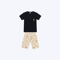 Conjunto Camiseta Manga Curta E Bermuda Estampa De Prancha Infantil Menino Brandili 26555 Preto Conjunto Camiseta Manga Curta E Bermuda Estampa De Prancha Infantil Menino Brandili 26555 Preto