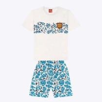 Conjunto Camiseta Manga Curta e Bermuda Folhagem Infantil Masculina Kyly 1000384