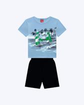 Conjunto Camiseta Manga Curta e Bermuda Moletom Infantil Masculino Kyly 1001345